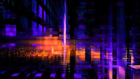 Abstract glowing background digital technology. Hi tech digital interior data Illustrazione stock