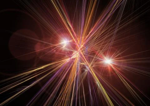 Abstract glowing background with lens flare effect on black Illustrazione stock