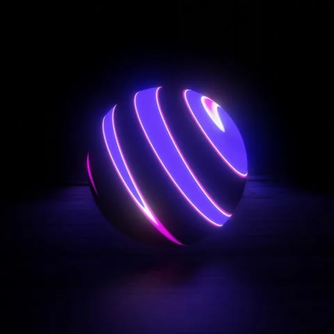 Abstract Glowing Ball Art 3D Stock Footage 147531075