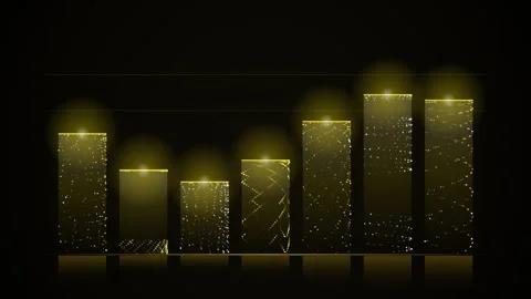 Abstract glowing bar chart animation visualizing business growth and statisti Stock Footage 346006627