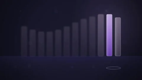Abstract glowing bars graph visualization, digital data analytics, financia.. Stock Footage 346661064