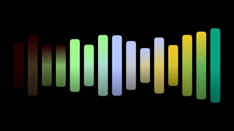 Abstract glowing bars in various colors on a black background. Stock Footage 327107978