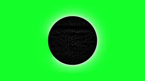 Abstract Glowing Black Sphere on Green Screen Background Stock Footage 330985384