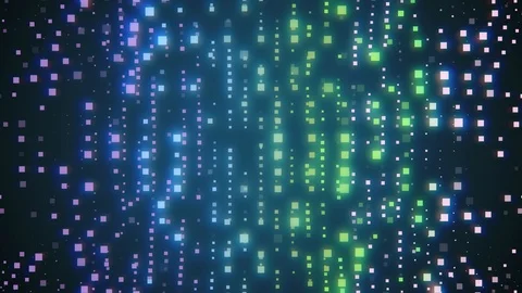 Abstract glowing blinking pixel block wall shiny animation background New Video stock 113542749