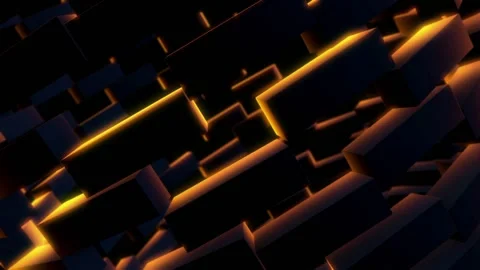 Abstract glowing blocks. Seamless loop Stock Footage 166218690