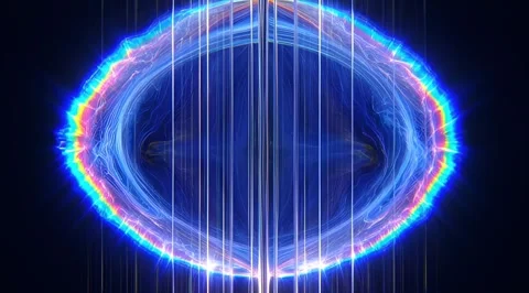 Abstract glowing blue and orange fluid shape Stock Footage 331457598