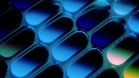 Abstract Glowing Blue and Orange Capsules Motion Background Video stock 335407022