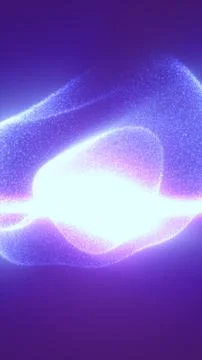 Abstract glowing blue and violet particle sphere radiating powerful light in  Stock Illustration