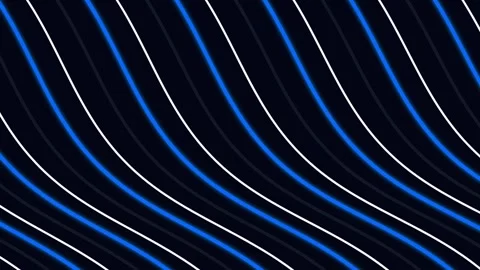 Abstract Glowing Blue and White Curved Lines Wave Motion Loop Stock Footage 347103777