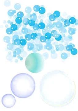 Abstract Glowing Blue Bubbles and Glass Spheres Vector Illustration Stockillustratie