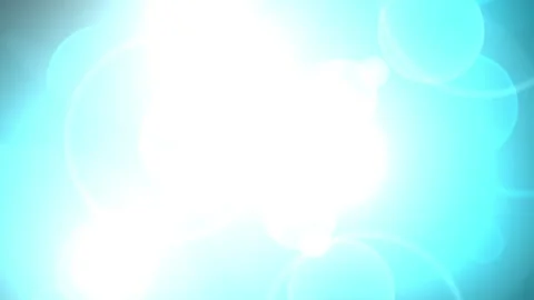 Abstract glowing blue circles and light flares with smooth cinematic motion.. Video stock 342514525