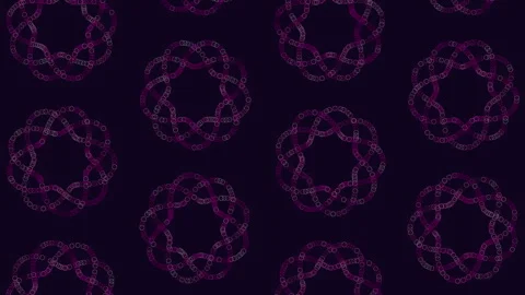 Abstract glowing blue circular particle network pattern on dark purple Stock Footage 330071459