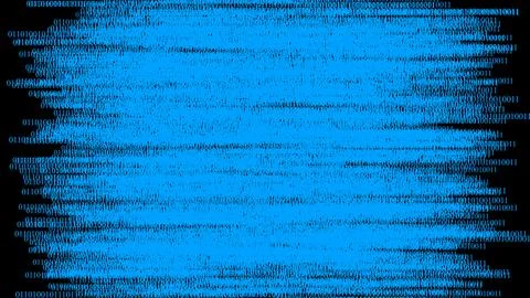 Abstract glowing blue coding background. Binary code, technology, data and in Stock Photos
