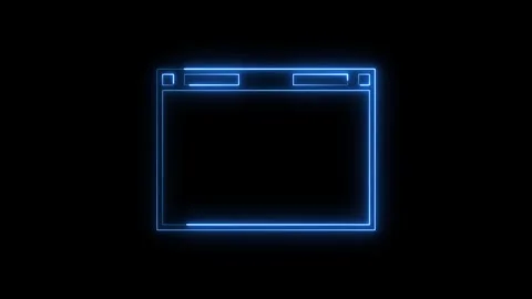 Abstract glowing blue computer window interface animation loop. Vídeos de archivo 337330441