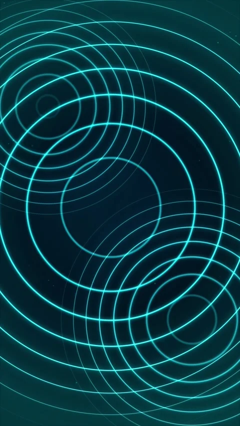 Abstract glowing blue concentric rings background technology data visualiza.. Stock Footage 345493352