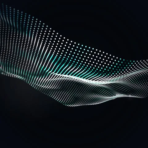 Abstract glowing blue digital data stream background with futuristic tech w.. Stock Footage 345689799