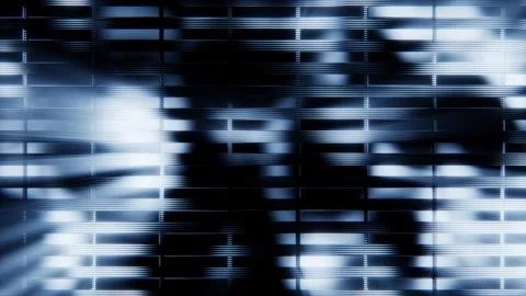 Abstract Glowing Blue Digital Motion Blur with Horizontal Lines loop animated Stock-Footage 336725742