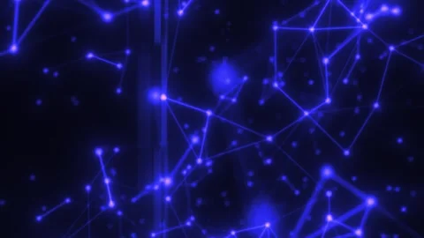 Abstract glowing blue digital network with connected nodes Stock Footage 320941652