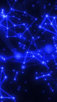 Abstract glowing blue digital network with connected nodes, symbolizing commu イラスト素材