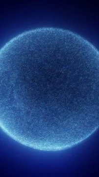 Abstract glowing blue digital sphere made of countless light particles, symbo Stock Illustration