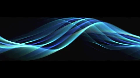 Abstract Glowing Blue Digital Wave Flowing on Black Background 4K Video stock 337331848