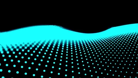 Abstract glowing blue digital wave patterns with grid perspective motion in.. Vídeo Stock 346876013