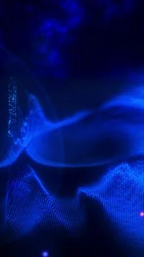 Abstract glowing blue digital waves made of particles, symbolizing data flo.. 스톡 일러스트