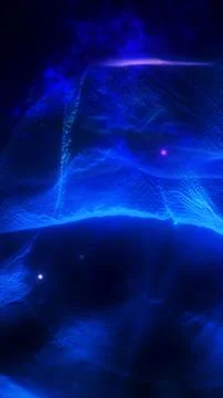 Abstract glowing blue digital waves made of particles, symbolizing data flo.. 스톡 일러스트