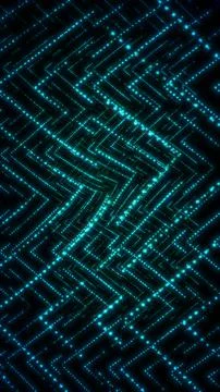 Abstract glowing blue dotted zigzag pattern on black background イラスト素材