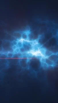 Abstract glowing blue electric currents flowing in a futuristic digital bac.. Stock Illustration