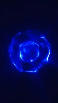 Abstract glowing blue energy ring with soft organic folds and an illuminate.. Stock Illustration