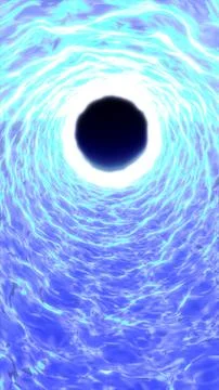 Abstract glowing blue energy vortex with bright central core and dynamic fl.. Stock Illustration
