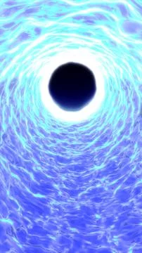 Abstract glowing blue energy vortex with bright central core and dynamic flui Stock Illustration
