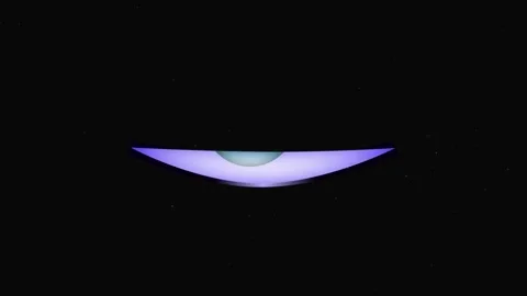 Abstract Glowing Blue Eye Opening and Closing in Dark Space Stock-Footage 333739674