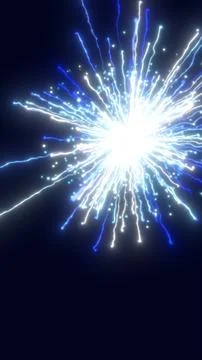 Abstract glowing blue firework explosion with radiant light and sparkling ene Stock Illustration