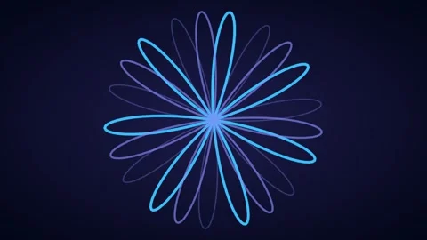Abstract Glowing Blue Floral Technology Pattern for Futuristic Digital Back.. Stock Footage 343632503