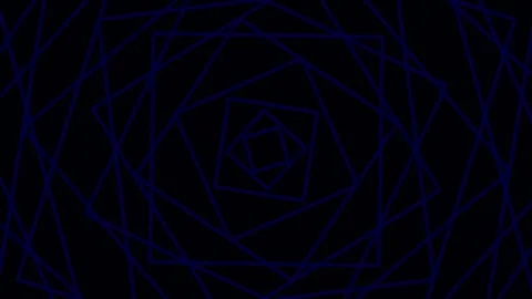 Abstract glowing blue fractal data network connecting points on dark backgrou Stock Footage 340380485