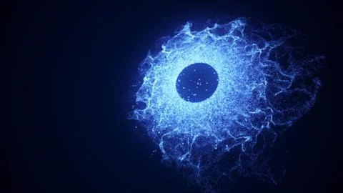 Abstract glowing blue futuristic energy dust with waves of magical energy p.. Stock Illustration