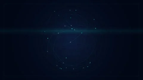 Abstract glowing blue geometric network lines on dark background Stock Footage 344641255