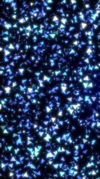Abstract glowing blue geometric particles on dark background Stock Illustration