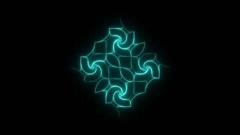 Abstract glowing blue geometric pattern on dark background 動画素材 347705855