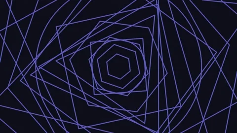 Abstract Glowing Blue Geometric Polygon Pattern for Futuristic Digital Tech.. Video stock 342158801