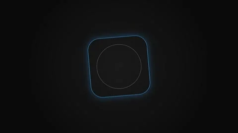Abstract glowing blue geometric square shape floating in dark space backgroun Stock Footage 339618201