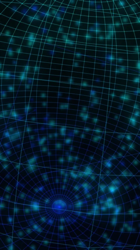 Abstract glowing blue grid globe in digital space, technology concept Stock Footage 340655582