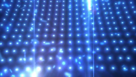 Abstract glowing blue LED grid lights creating a futuristic digital effect Illustrazione stock