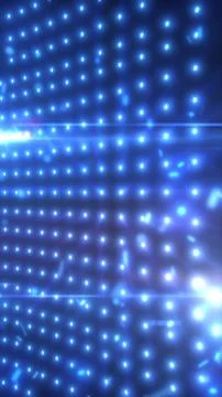 Abstract glowing blue LED grid lights creating a futuristic digital effect... イラスト素材