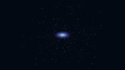 Abstract Glowing Blue Light Core With Floating Particle Field In Outer Spac.. Stock Footage 346445473