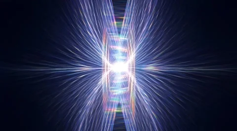 Abstract glowing blue light rays and prisms Stock Footage 331455194