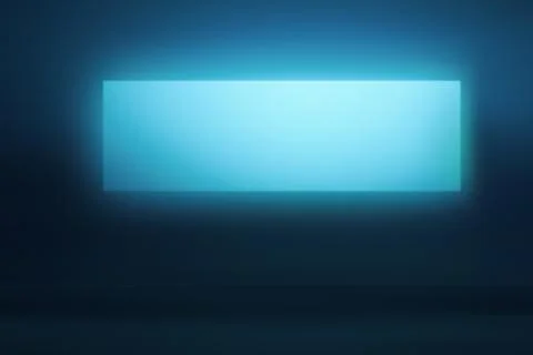 Abstract glowing blue light rectangle on dark background offering modern di.. Stock Photos