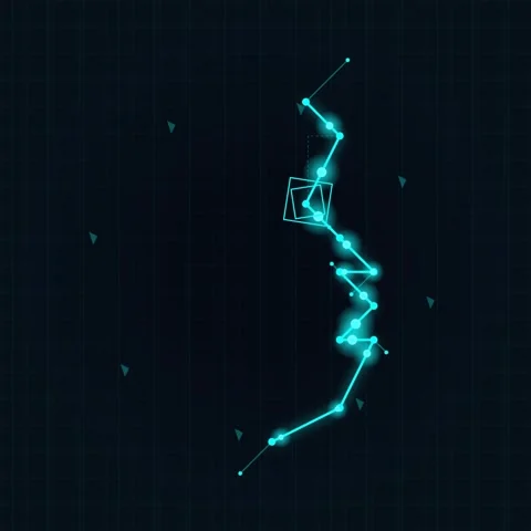 Abstract glowing blue line graph on dark background Stock Footage 346282342